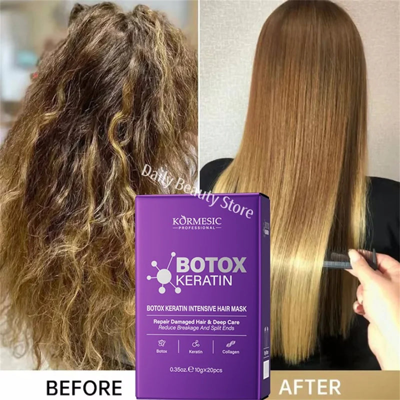 Máscara Capilar de Queratina Mágica Reparação em 5 Segundos Cabelos Danificados e Frisados Suaves, Lisos e Brilhantes Nutrição Hidratação Profunda Cuidado Capilar Nutritivo