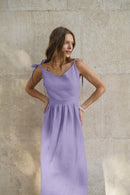 Vestido de cintura alta com suspensório respirável de algodão e linho Verão europeu e americano Novo estilo de férias saia longa para mulheres