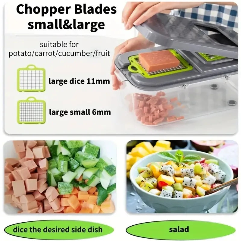 16/25 em 1 Cortador Multifuncional de Legumes com Cabo Ralador de Alimentos Cortador de Legumes Fatiador Picador Itens de Cozinha Ferramenta de cocina