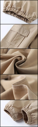 Kids Cargo Pants Solid Color Children Casual Trousers with Multi Pockets Elastic Waist Boys Cargo Pant Streetwear Spring Autumn