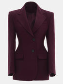 Bornladies Outono Inverno Cintura Fina Chic Blazer Casacos Senhoras Escritório Senhoras Trespassado Moda Ternos Jaqueta Roupas Femininas