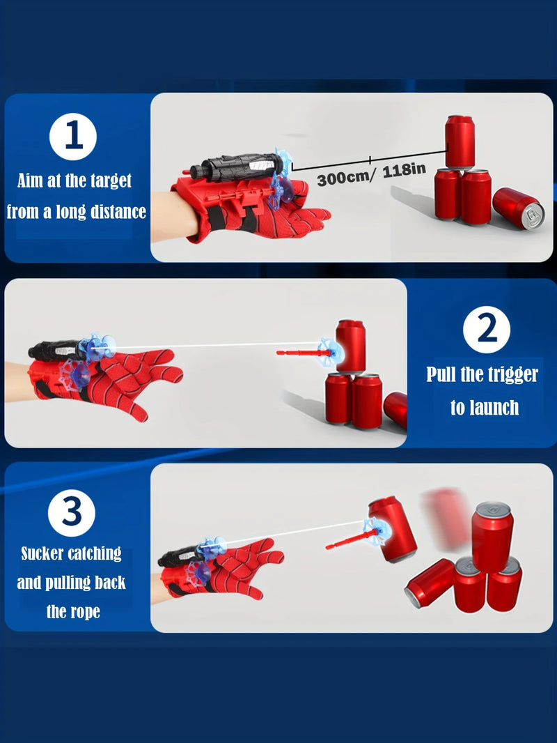 AIUAZA Personagem Brinquedos Cosplay Luvas Lançador Conjunto Lançador Brinquedos de Pulso Acessórios Adereços Brinquedos Ao Ar Livre Presente Infantil