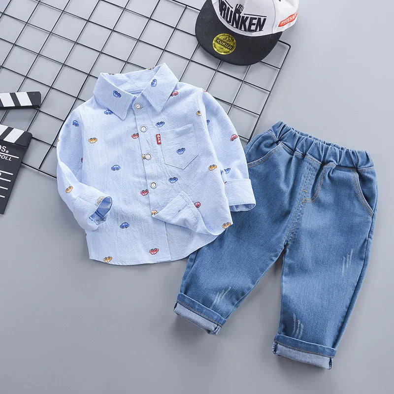 Nova Primavera Outono Bebê Meninos Roupas Terno Infantil Outfits Crianças Camisa Calças 2 Pçs/jogos Criança Traje Casual Crianças Fatos de Treino
