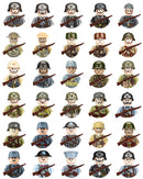 40 pcs/lote ww2 personagens militares wwii soldados do exército blocos de construção montagem de tijolos do exército nacional armas brinquedos para crianças