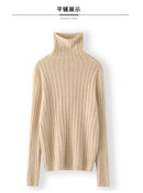 Pilha pescoço camisola mulheres 2025 outono einverno novo 100% puro vison cashmere camisola moda feminina malha pulôver de manga comprida