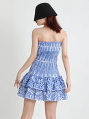 TWOTWINSTYLE Cut Out Bainha em camadas Vestido Sexy Para Mulheres Sem Alças Sem Mangas Fora Do Ombro Cintura Alta Mini Vestidos Roupas Femininas