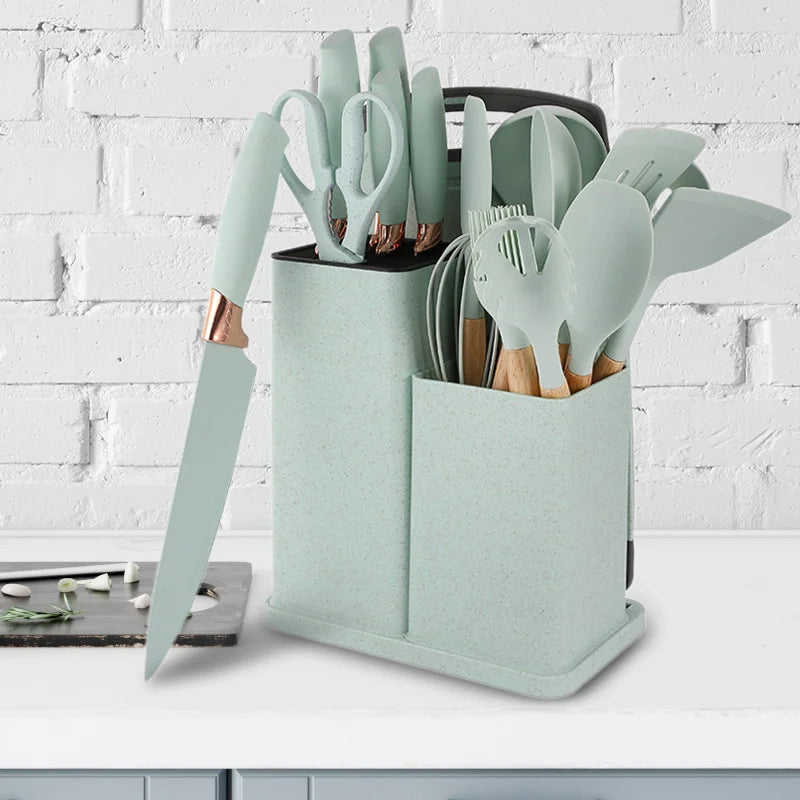 Conjunto de utensílios de cozinha de silicone