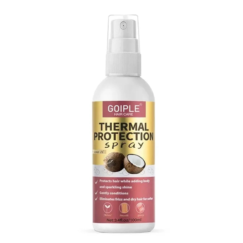 Spray Protetor Térmico de Coco GOIPLE para Cabelo, Livre de Parabenos e Corantes, Protege Contra Danos por Calor, Adequado para Cuidados Diários