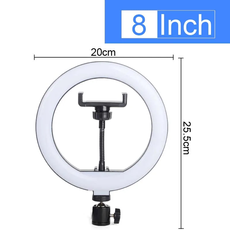 Luz de Anel LED 14 polegadas para Fotografia - Tripé com Luz de Anel para Transmissão ao Vivo