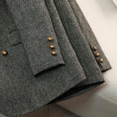 Outono Inverno Novo Blazer Casacos Jaquetas de Lã Feminina Manga Comprida Entalhado Vintage Grosso Outerwears Roupas Femininas Elegantes