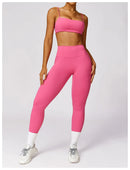 Sexy Fitness Treino Mulheres Conjunto de Ioga Treino Sem Costura Sportswear Roupas de Ginástica Sutiã Esportivo Top Leggings de Cintura Alta Ternos Esportivos