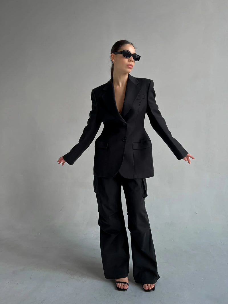 Bornladies Outono Inverno Cintura Fina Chic Blazer Casacos Senhoras Escritório Senhoras Trespassado Moda Ternos Jaqueta Roupas Femininas