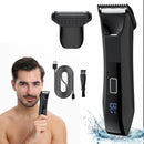 RESUXI 2 em 1 Aparador de Cabelo Elétrico Masculino Body Grooming Clipper Virilha Depiladora Púbica Lâmina de Cerâmica À Prova D'Água Macho Barbeador