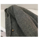 Outono Inverno Novo Blazer Casacos Jaquetas de Lã Feminina Manga Comprida Entalhado Vintage Grosso Outerwears Roupas Femininas Elegantes