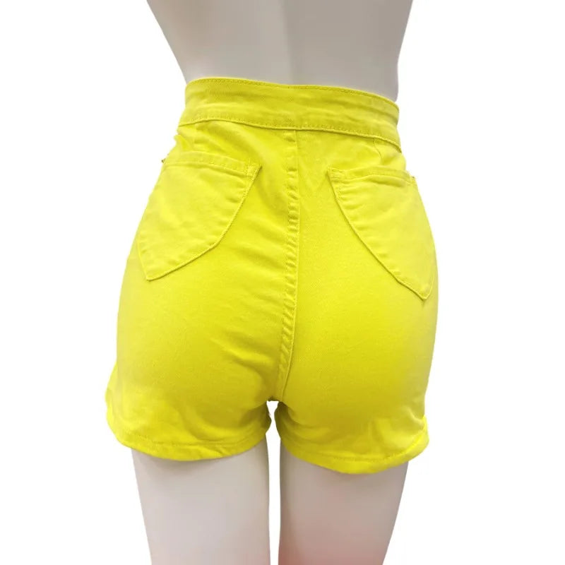 Mulheres Sexy Skinny High Stretch Shorts Finos 2023 Shorts Femininos de Verão Moda Slim Fit Hip Short Jeans S-3XL Casual Bottoms Pop