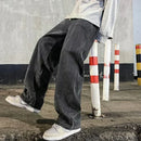 2024 Novo Streetwear Jeans Solto Masculino Estilo Coreano Moda Solta Reta Perna Larga Calças Masculinas Roupas de Marca Preto Azul Claro