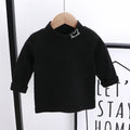 Outono Inverno Crianças Crianças Meninos Meninas T-shirts Tops Gola Alta Sólida Manga Comprida Quente Velo Bottoming Camisas Tees para Crianças