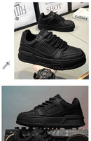 Sapatos Masculinos Black Knight Primavera Na Moda Versátil Esporte Casual Preto Puro Baixo Top Plataforma Aumentar Pão Sapatos da Moda