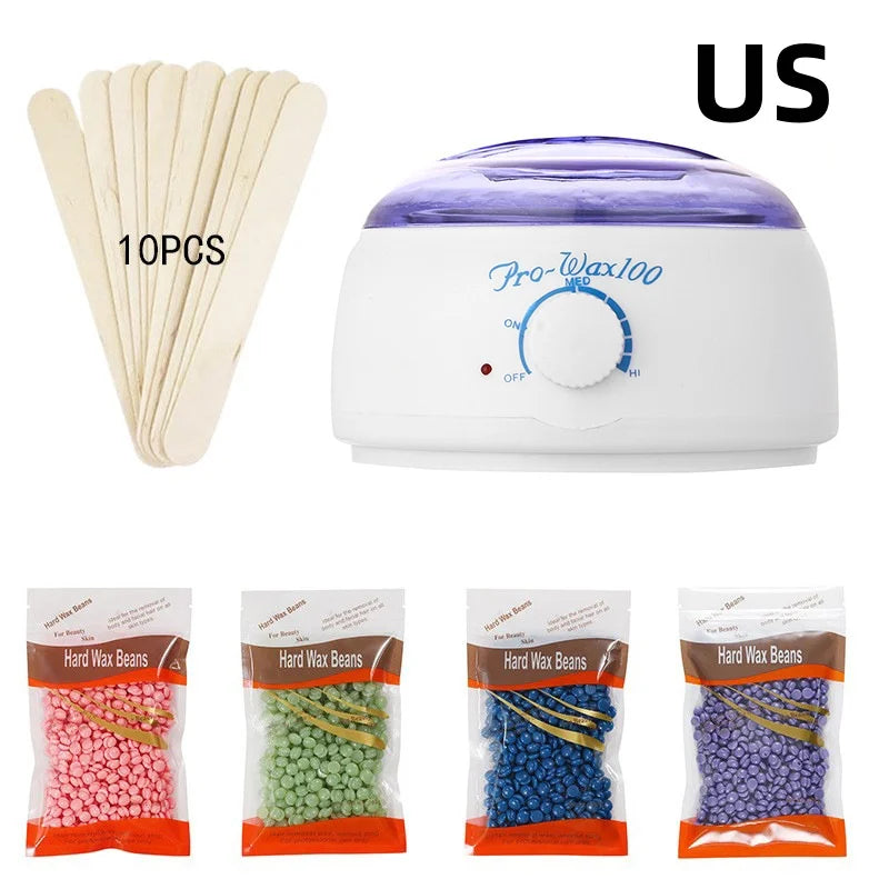 Máquina de aquecimento de cera para depilação Wax Beans Aquecedor Depilatório Pote de fusão de cera Depilação Depilador Aquecedor Kit de máquina de cera