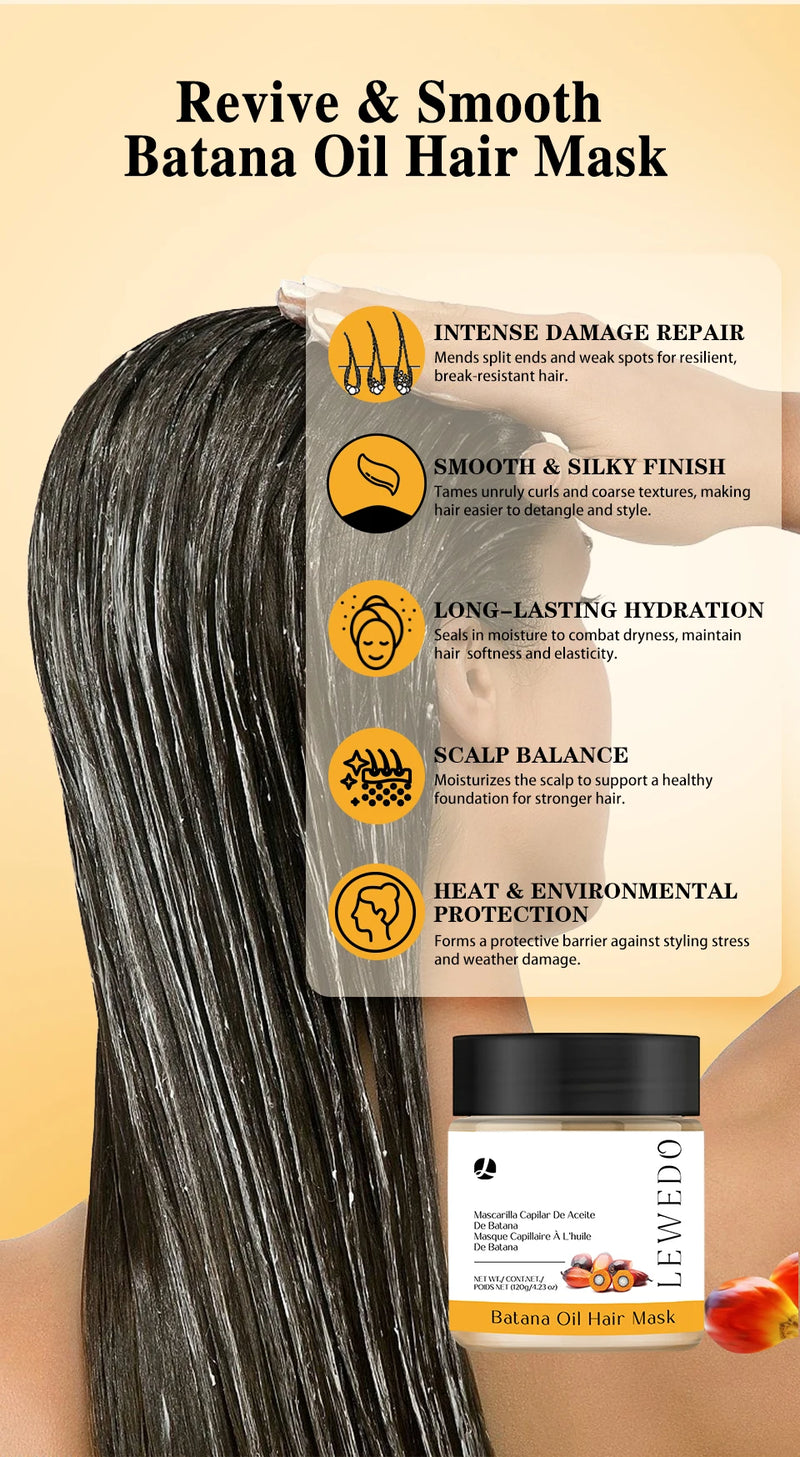 Máscara Capilar Batana Óleo Condicionador Batana 100% Natural Cuidados com o Cabelo Previne a Queda Nutre Pontas Secas Melhora a Maciez