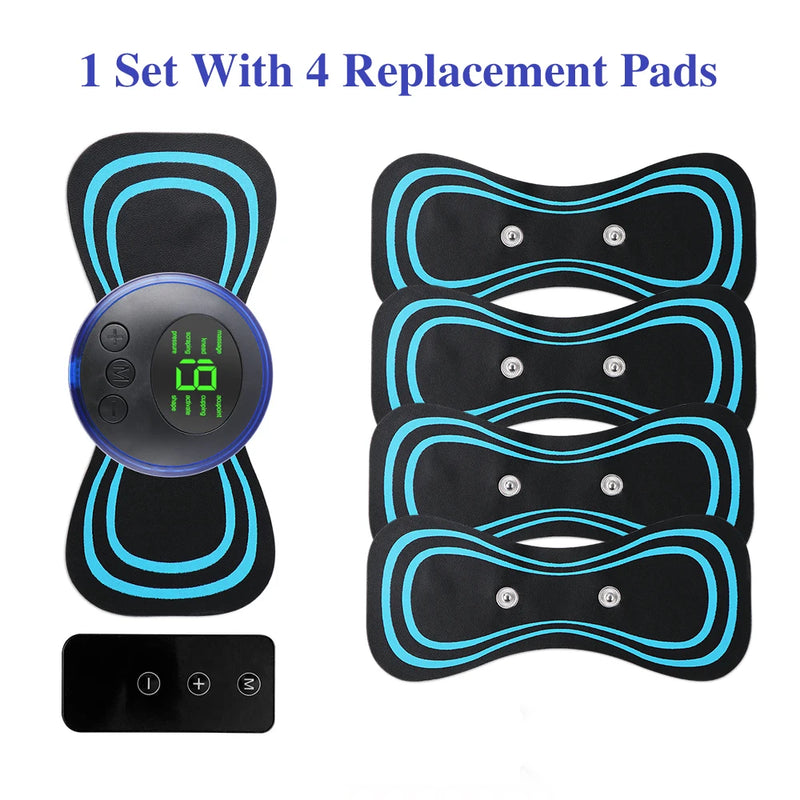 Mini massageador de pescoço EMS portátil Maca de pescoço elétrica para alívio da dor muscular cervical e remendo de massagem de relaxamento de ombro