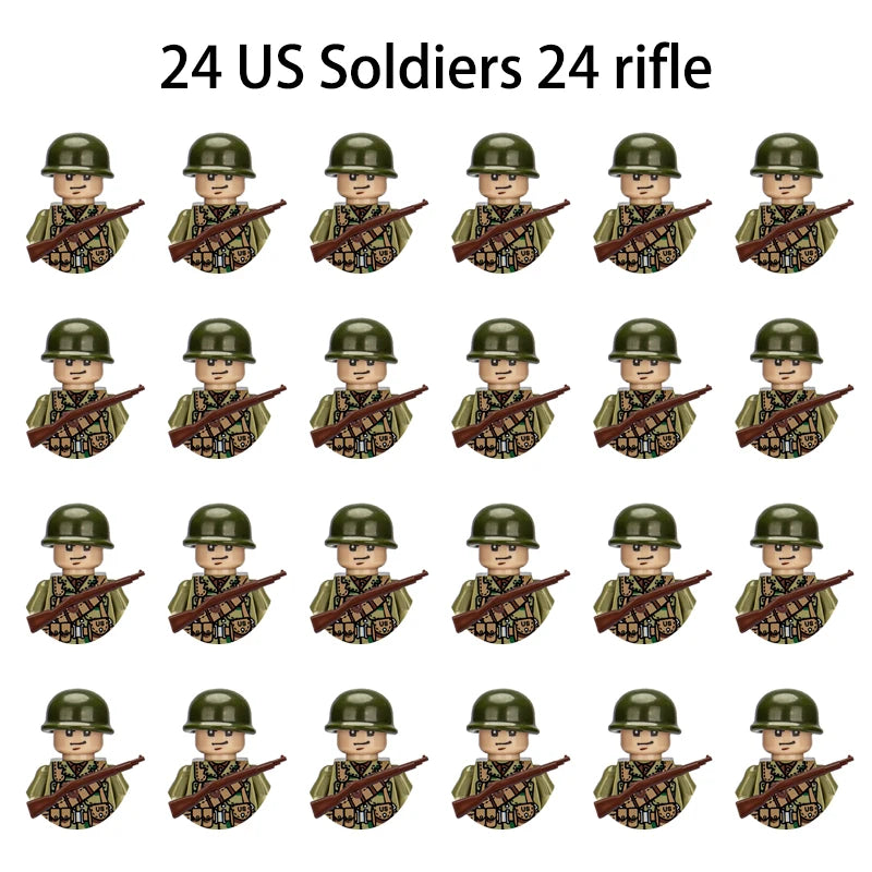 40 pcs/lote ww2 personagens militares wwii soldados do exército blocos de construção montagem de tijolos do exército nacional armas brinquedos para crianças