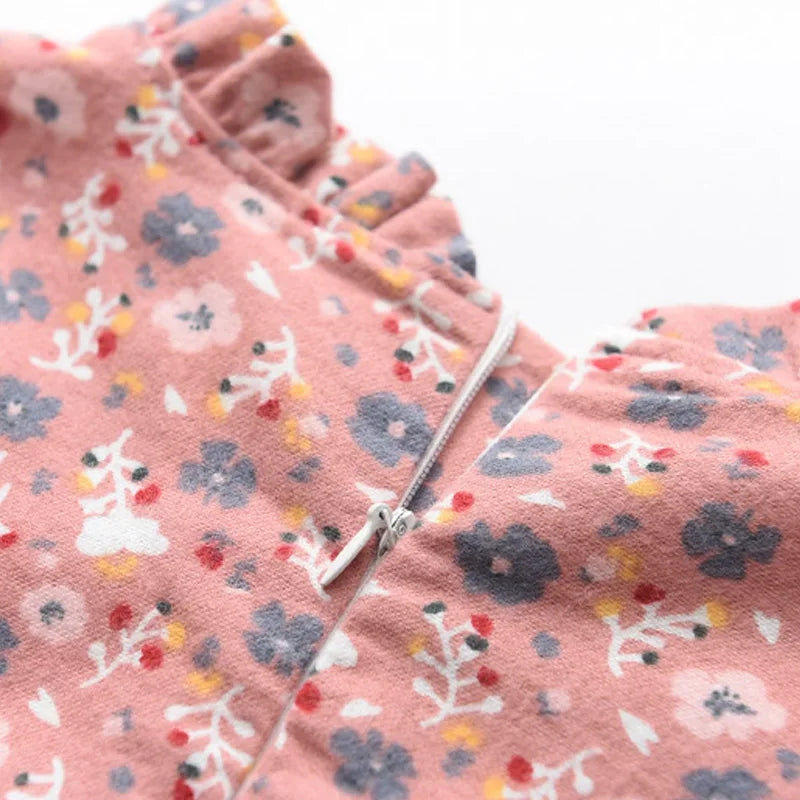 Urso Líder Novo Outono Meninas Vestido Primavera Crianças Princesa Vestido Casual Trajes Florais Crianças Roupas Flores Vestidos 2-8 Anos