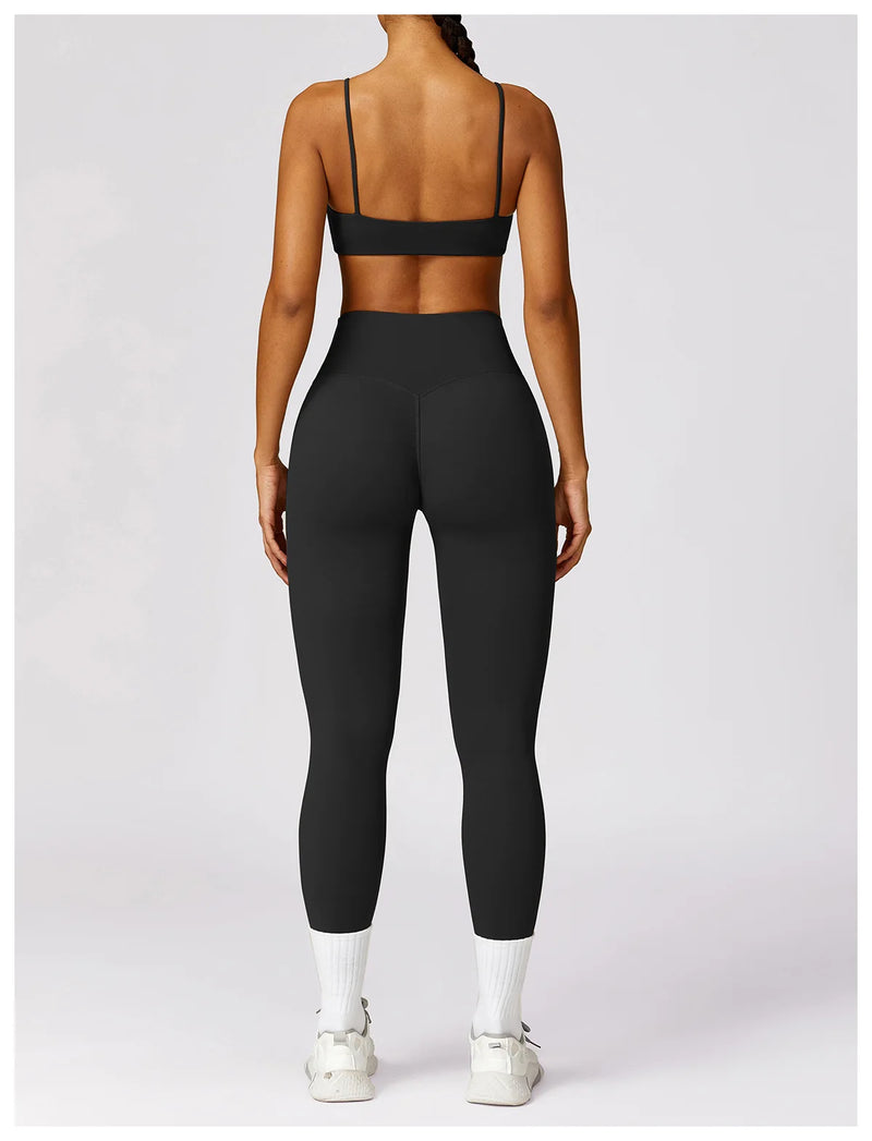 Sexy Fitness Treino Mulheres Conjunto de Ioga Treino Sem Costura Sportswear Roupas de Ginástica Sutiã Esportivo Top Leggings de Cintura Alta Ternos Esportivos
