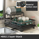 Rack de armazenamento de talheres de aço carbono Rack de escorredor Rack de secagem para pratos, facas e garfos Ferramenta de armazenamento de cozinha de drenagem de bancada