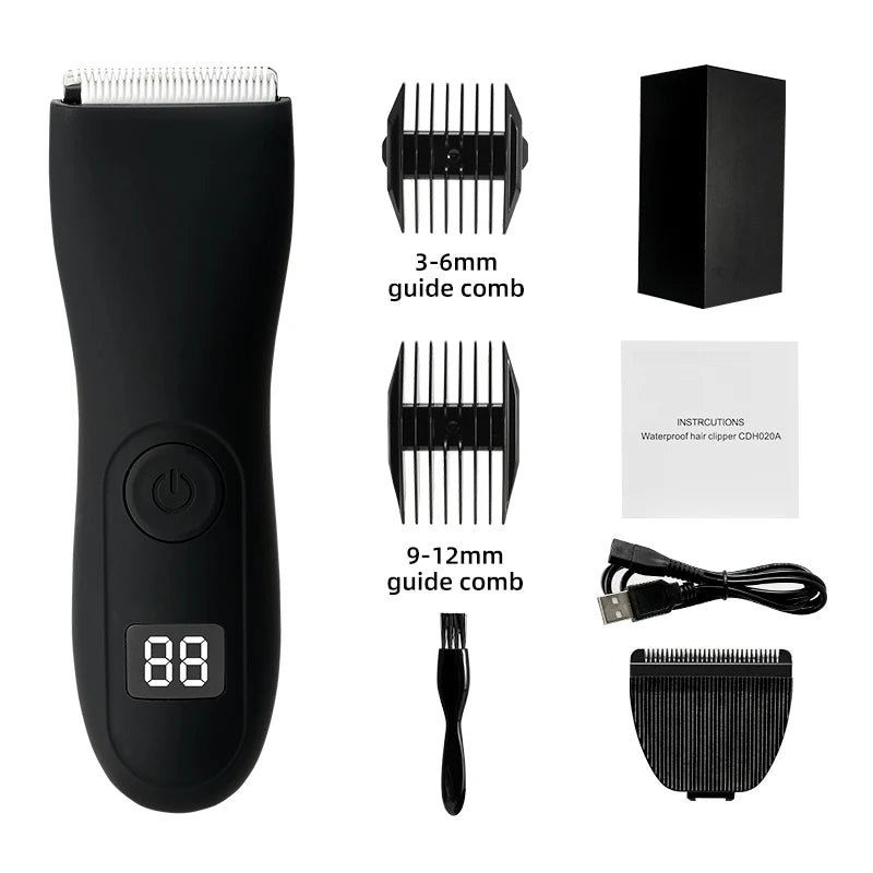 Aparador de Pêlos Corporais para Homens Bolas Mulheres Lady Shaver Remoção de Pêlos Aparador de Biquíni Aparador de Virilha & Corpo Barbeador Braço Barba Navalha