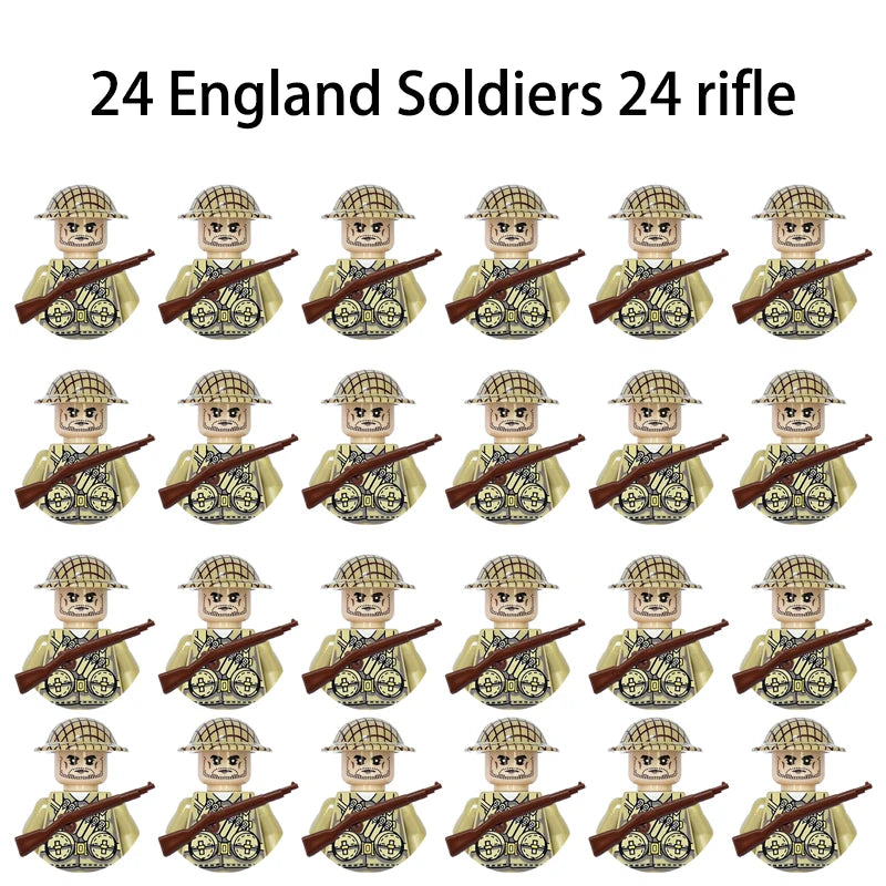 40 pcs/lote ww2 personagens militares wwii soldados do exército blocos de construção montagem de tijolos do exército nacional armas brinquedos para crianças