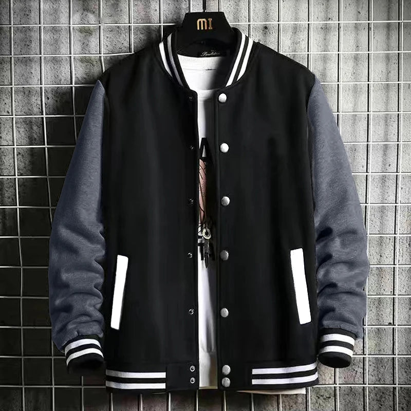 Preto Cinza Branco Cor Sólida Jaqueta Solta Oversize S-5XL Roupas Masculinas Mulheres Uniforme de Beisebol Casaco de Rua Jaquetas Macias de Lã Quente