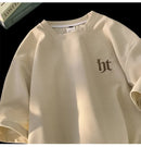 Hefty Walfr Checks Estilo Japonês Ins Camiseta de Manga Curta para Homens Primavera Verão Juventude Oversize Gola Redonda Meia Manga