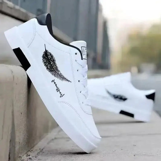 Homens brancos Calçados Esportivos Moda Homens Sapatos Casuais Homem de Couro Flats Conforto Resistente Tênis Casuais Masculinos Zapatillas De Hombre