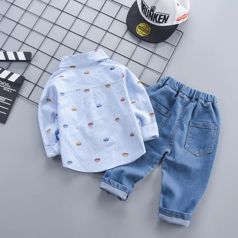 Nova Primavera Outono Bebê Meninos Roupas Terno Infantil Outfits Crianças Camisa Calças 2 Pçs/jogos Criança Traje Casual Crianças Fatos de Treino