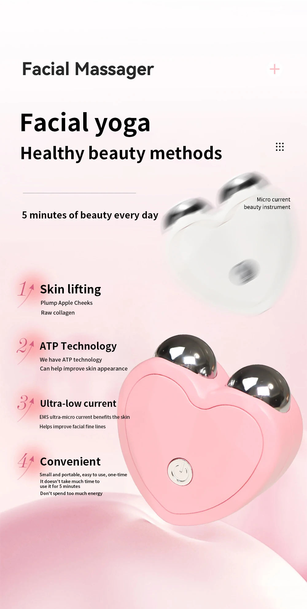 Massageador Facial Elétrico 3D com Microcorrente