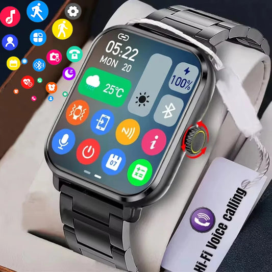 Para GTS Novo Relógio Inteligente Tela HD de 2,01 polegadas Alerta de Chamadas e Mensagens Bluetooth 100+ Modos de Esporte Smartwatch para Homens e Mulheres GPS NFC