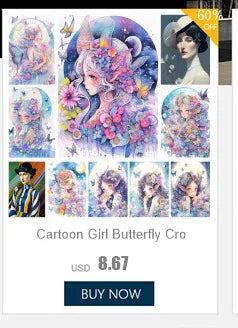 Bird Girl Pré-Impresso Cross Stitch Kit Completo DIY Bordado DMC Fios Artesanato Tricô Hobby Pacote Mágico Jóias