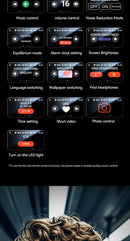 Novo Fone de Ouvido Bluetooth Sem Fio Inteligente com Tradução em Clip - Futuro Audiovisual com Tela Sensível ao Toque