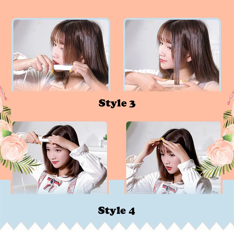 Nova Mini Prancha Alisadora de Cabelo Chapinha Ferro de Cerâmica Modelador de Cachos Para Cabelos Curtos Portátil Curling Dupla Função Cuidados com o Cabelo Para Viagem