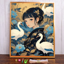 Bird Girl Pré-Impresso Cross Stitch Kit Completo DIY Bordado DMC Fios Artesanato Tricô Hobby Pacote Mágico Jóias