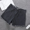 2023 Verão Mulher High Haist Jeans Shorts Moda Ásperas Denim Calças Curtas Colegial Calças Casuais Azul Preto Branco Jeans
