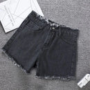 2023 Verão Mulher High Haist Jeans Shorts Moda Ásperas Denim Calças Curtas Colegial Calças Casuais Azul Preto Branco Jeans