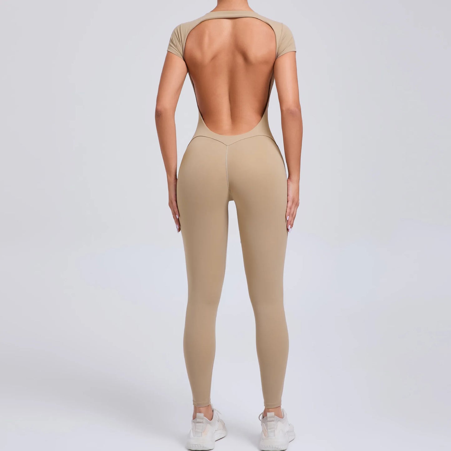Sexy Mangas Compridas Terno Feminino Macacão Secagem Rápida Roupas de Ioga Treino Bodysuits Backless Esportes Macacão Mulheres Ginásio