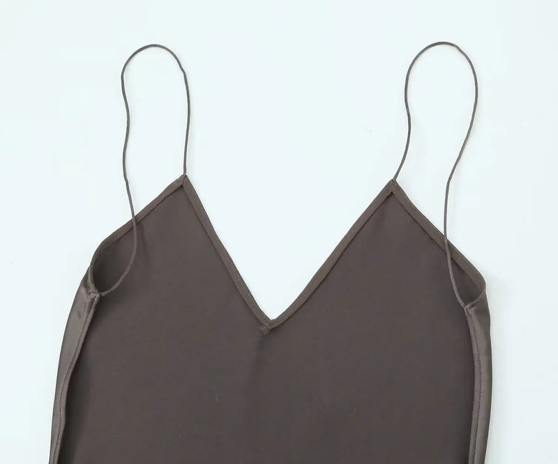 TRAFZA 2024 Mulheres Vestido de Verão Cetim Sem Mangas Sem Encosto Decote Em V Feminino Vestidos Longos Chic Sexy Party Vintage Mulher Vestido de Noite