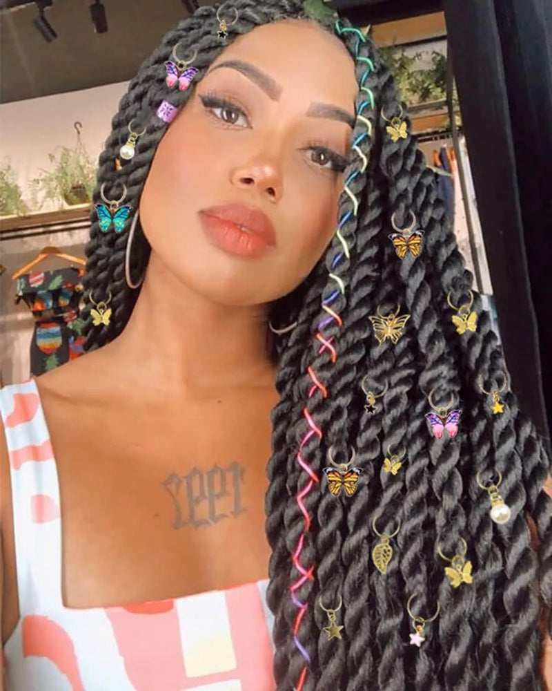 20 Peças Presilhas de Trança Borboleta Acessórios de Cabelo com Cristais Pingentes de Borboletas Coloridas Charme Pérola Brilhante Acessórios de Cabelo