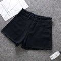 2023 Verão Mulher High Haist Jeans Shorts Moda Ásperas Denim Calças Curtas Colegial Calças Casuais Azul Preto Branco Jeans