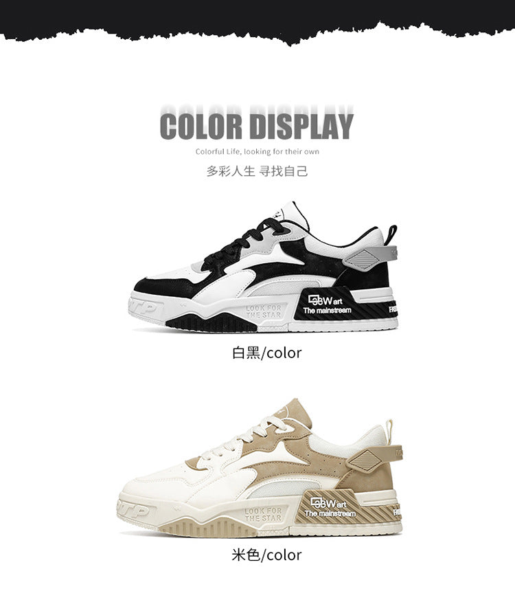 Novos Tênis Masculinos de Outono Sapatos de Plataforma Confortáveis Masculinos 2023 Tendência Lace-up Sapatos Vulcanizados Branco Tênis Casuais Tênis