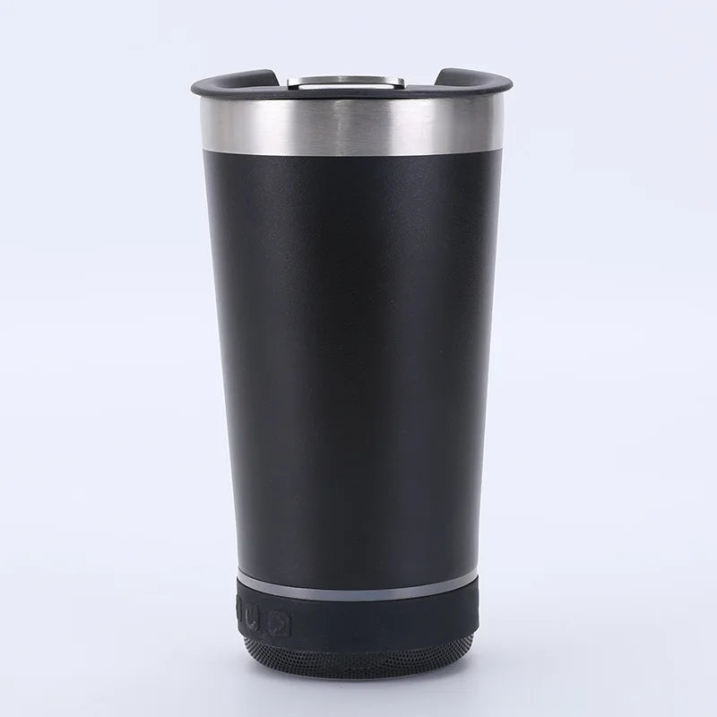 Copo Térmico de Aço Bluetooth Criativo 16oz 450ml com Dupla Camada, Refrigerador de Gelo para Carro, Coffee e Cerveja, Garrafa Térmica