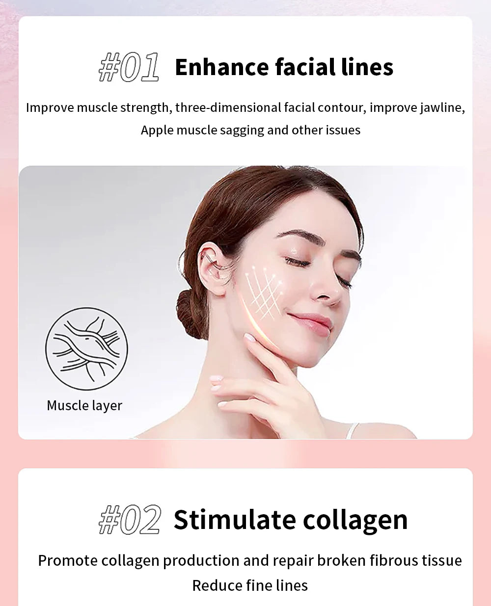 Massageador Facial Elétrico 3D com Microcorrente